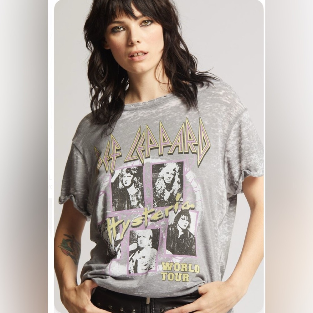 Def Leppard Hysteria burnout T-shirt RECYCLED KARMA